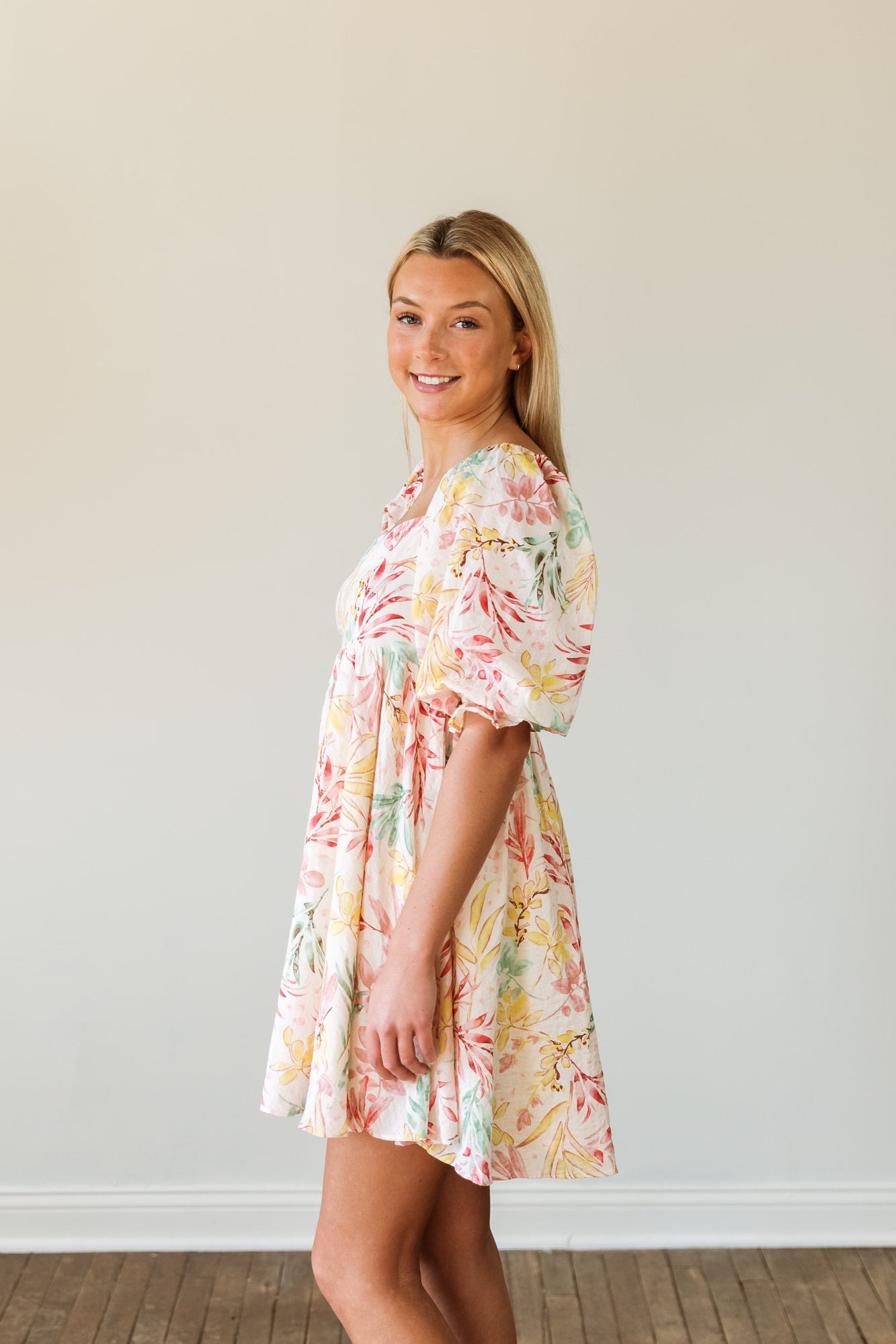 knee length dresses for ladies for Love & Lemons Aster Mini Dress by for Love & Lemons at Free People in Green, Size: M main image 0